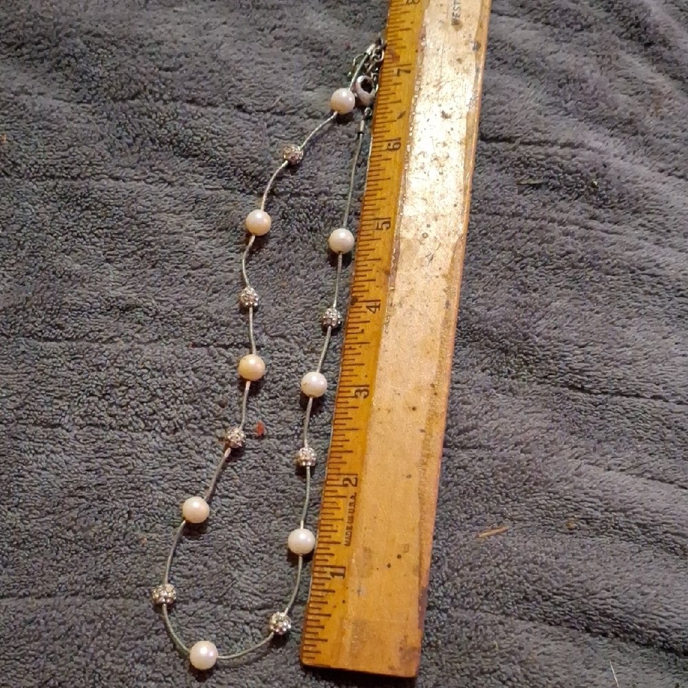Elegant Silver and White Beaded Necklace